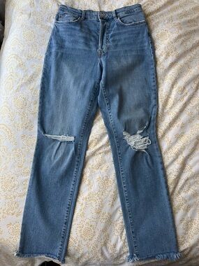H&M &Denim Mom Jeans Distressed Hem